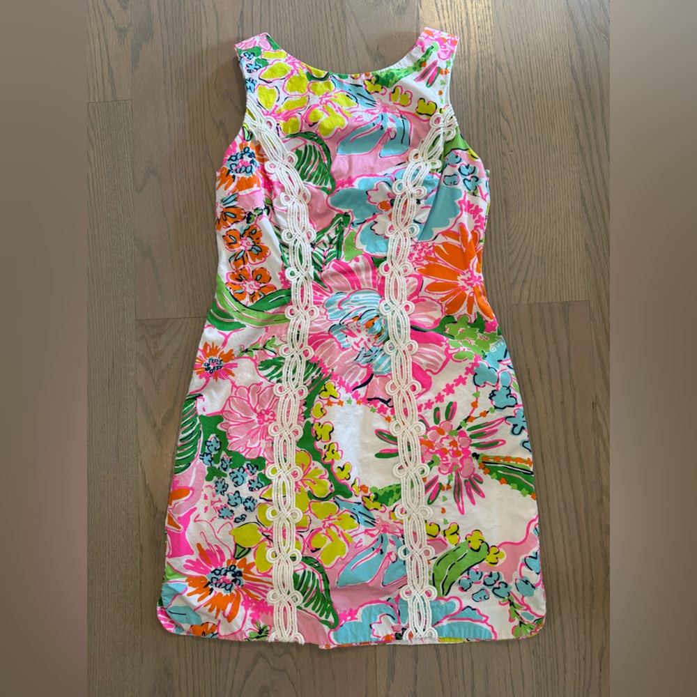 Lilly Pulitzer Pink and Green Floral Mini Dress
